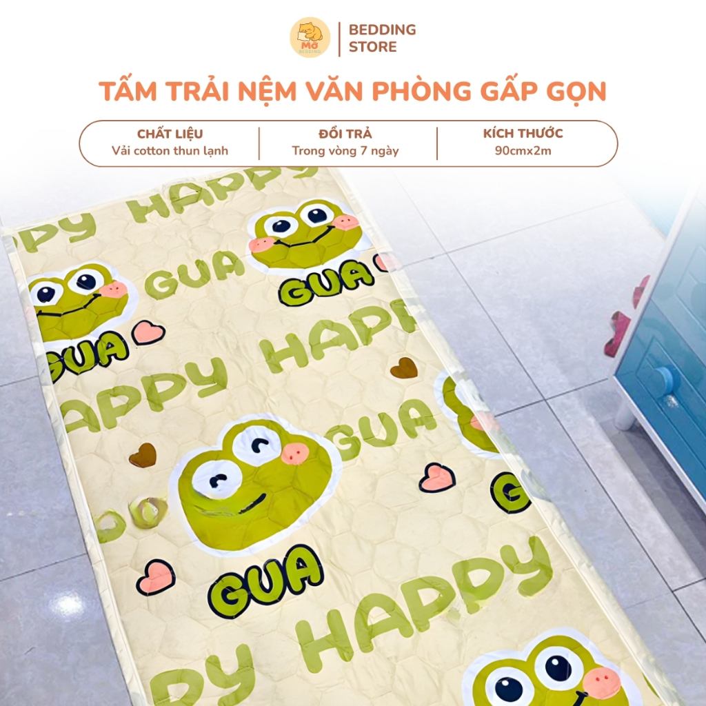 Tấm Trải Nệm Văn Phòng Gấp Gọn Size 90x2m, Topper Mỏng Đệm Ngủ Trưa Văn Phòng Hàng Loại 1