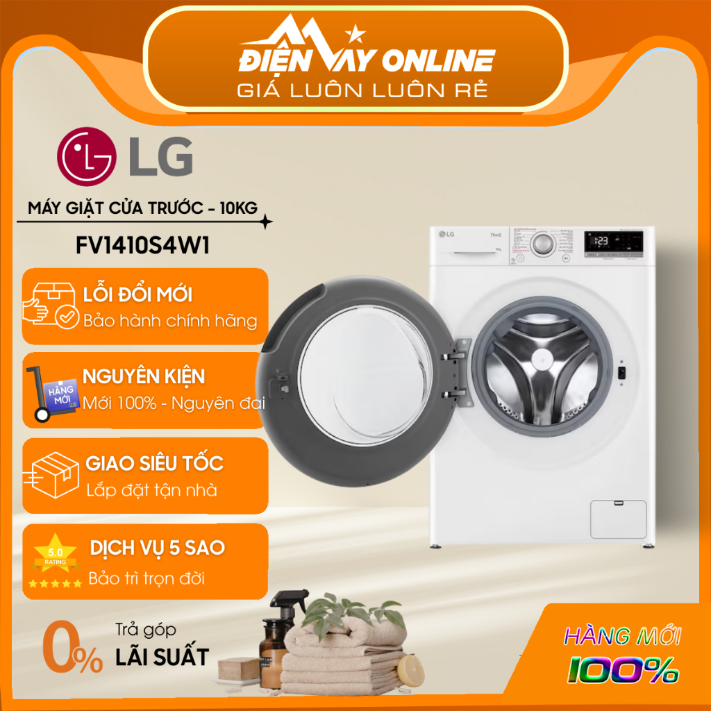[GIAO TOÀN QUỐC] FV1410S4W1 - Máy Giặt LG Inverter 10 Kg FV1410S4W1