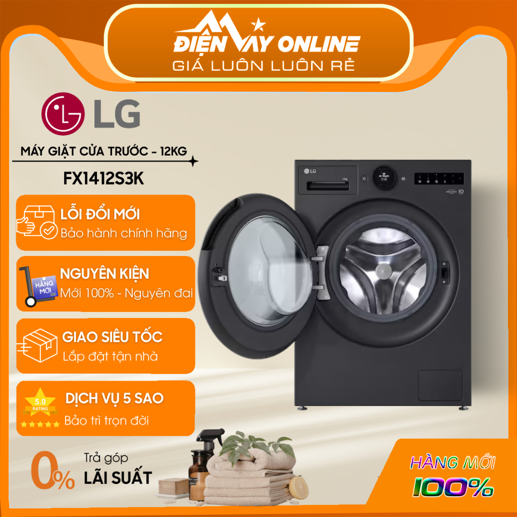 [GIAO TOÀN QUỐC] FX1412S3K - Máy giặt LG FX1412S3K Inverter 12 kg