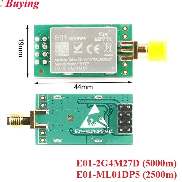 Mạch Thu Phát RF nRF24L01P PA LNA mô-đun NRF2401 E01-ML01DP5 E01-2G4M27D