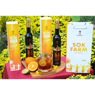 [Phiên bản Quà Tết- Combo 2 chai] Mật hoa dừa lên men Organic Sokfarm Cider 2% cồn-thơm ngon đặc sản