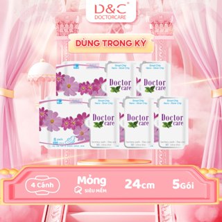 Combo 5 gói băng vệ sinh thảo dược Doctor Care ban ngày 24.5cm D&C Doctor Care Hà Nội Store [SIZE LỚN]