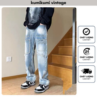 XAKHO Quần jean dáng Suông ống rộng - quần bò baggy ống suông rộng unisex hottrend 2025