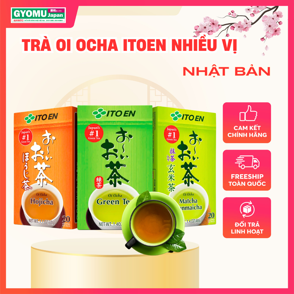 Trà xanh túi lọc Oi Ocha 40g, Trà xanh gạo rang túi lọc Oi Ocha Itoen