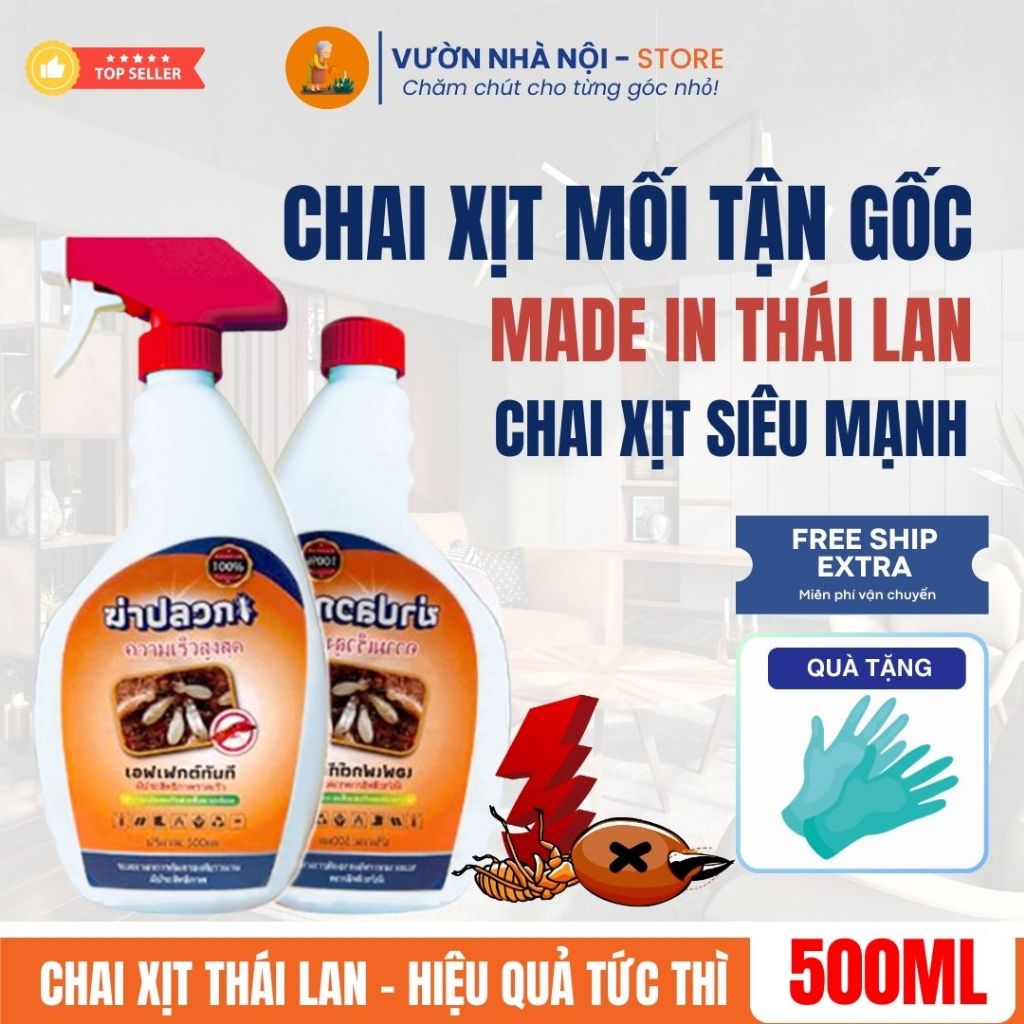 Xịt Diệt Mối Mọt Thái Lan 500ml | Bảo Vệ Đồ Gỗ, Tủ Bếp, Sàn Gỗ | Dùng Tại Nhà - An Toàn Hiệu Quả