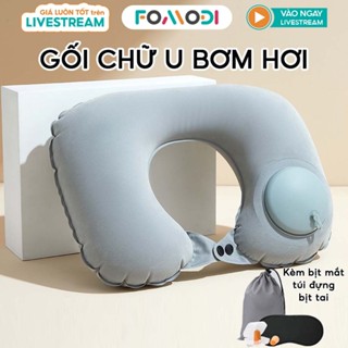 Gối chữ u bơm hơi Fomodi kê cổ du lịch tiện lợi kèm bịt mắt, bịt tai và túi đựng nhỏ gọn