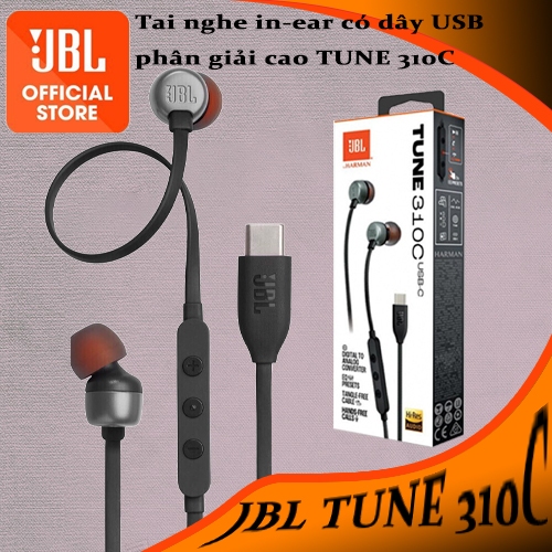 Tai nghe JBL TUNE 310C loại cáp Type-C, có mic và điều khiển dây, chất lượng cao