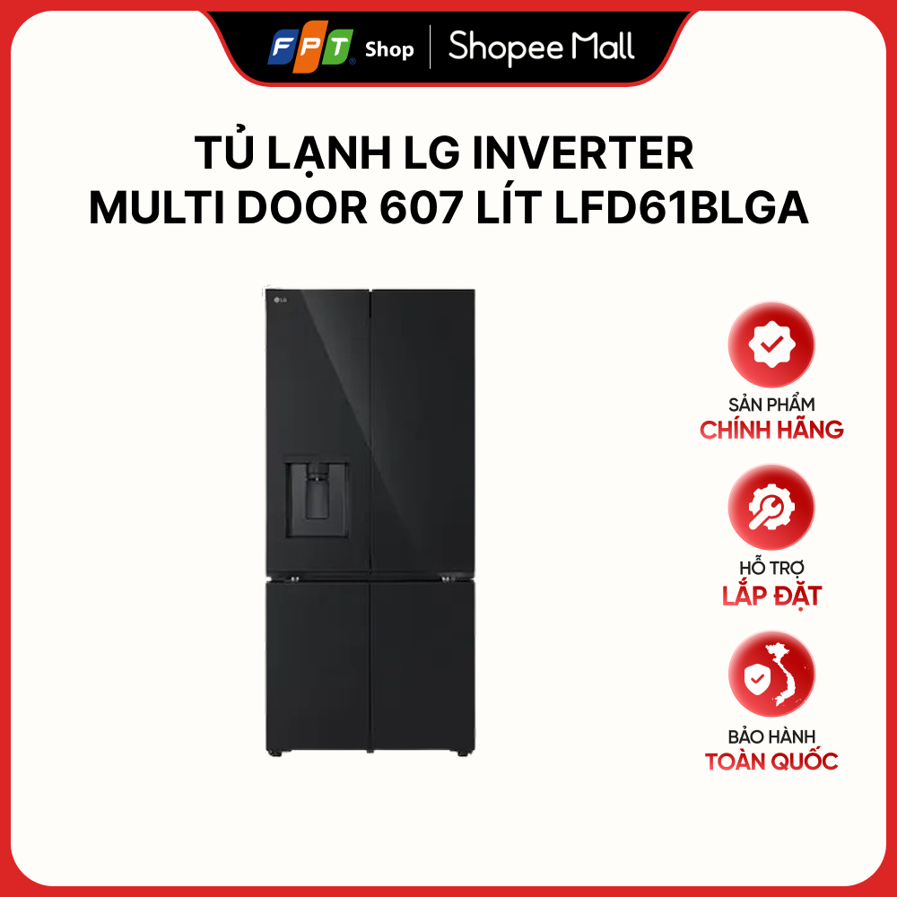 [Hàng chính hãng] Tủ lạnh LG Inverter Multi Door 607 lít LFD61BLGA
