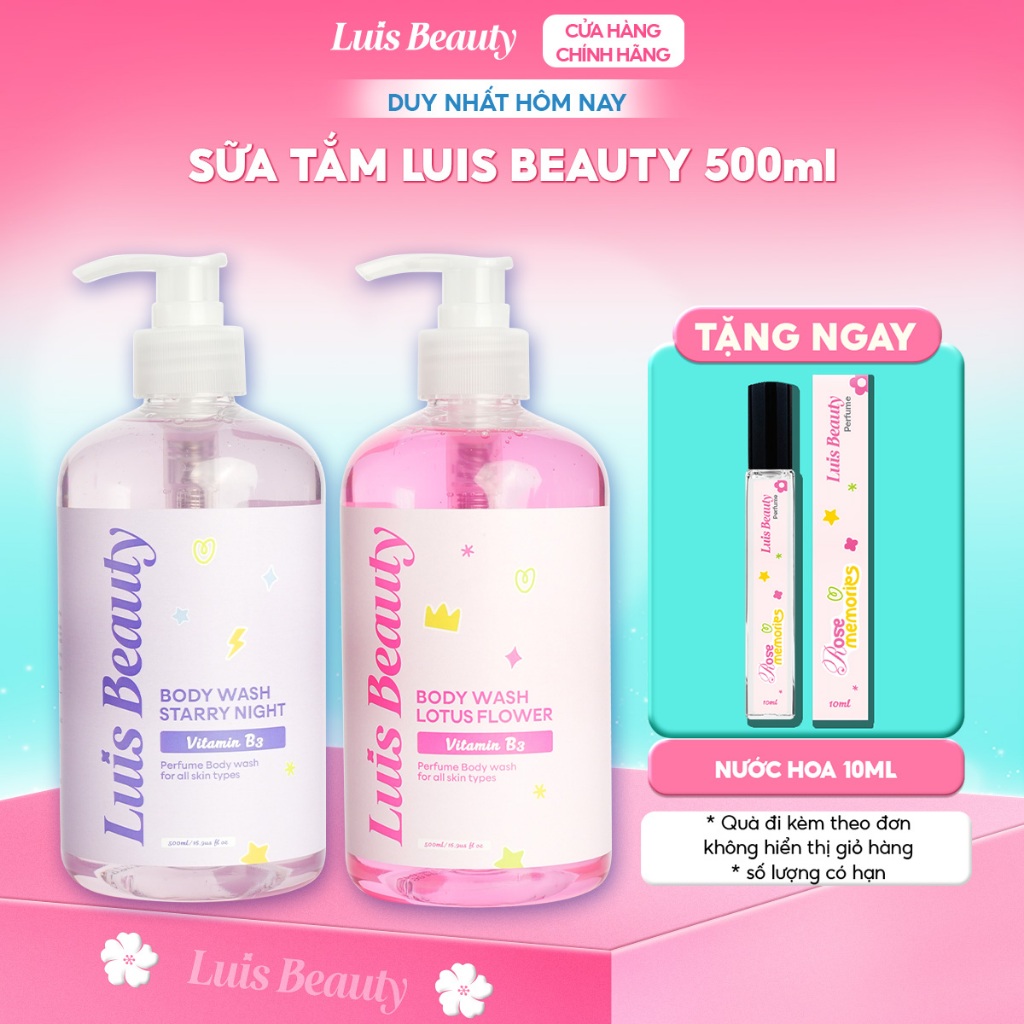 [COMBO 2] Sữa Tắm Nước Hoa Starry Night Luis Beauty 500ml Dưỡng Ẩm Sáng Da Lưu Hương Lâu