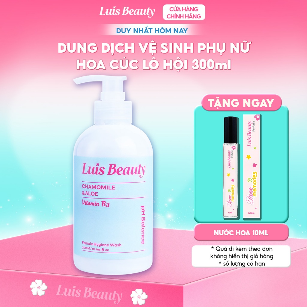 [MUA 1 TẶNG 1] Dung Dịch Vệ Sinh Thảo Dược Luis Beauty 300ml Chiết Xuất Hoa Cúc, Lô Hội Giúp Làm Sạc
