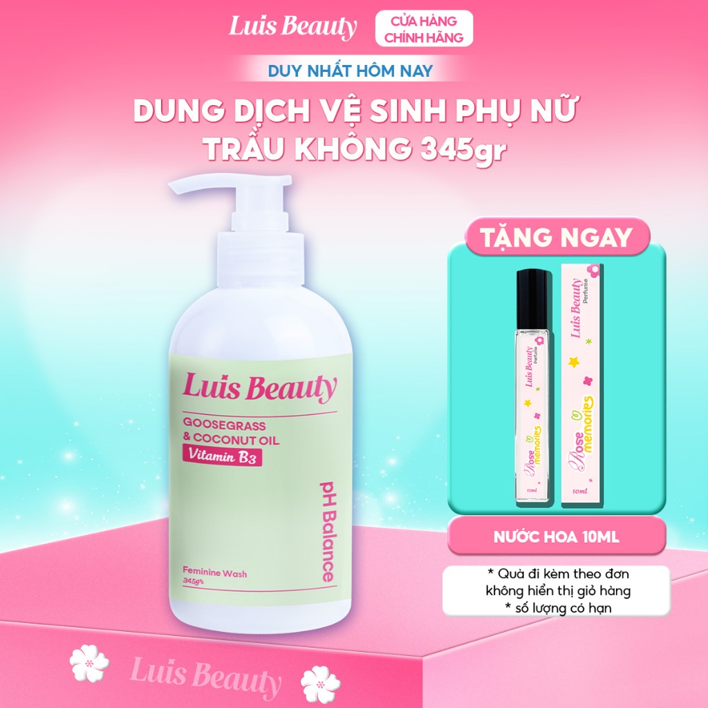 [MUA 1 TẶNG 1] Dung Dịch Vệ Sinh Trầu Không & Dầu Dừa Luis Beauty 345ml Làm Sạch Dịu Nhẹ Và Khử Mùi