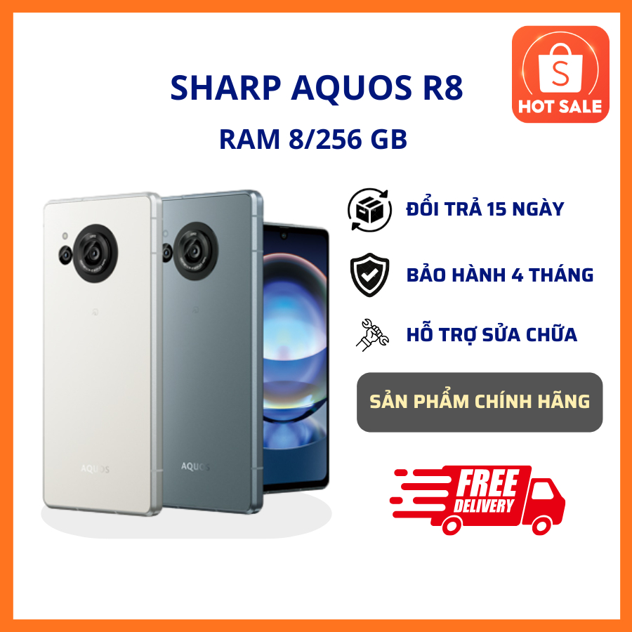 [MỚI] - Điện Thoại SHARP R8 Cấu Hình Cao, RAM 8/256 GB, Snapdragon 7s Gen 2 Mượt Mà, Pin 4800 mAh