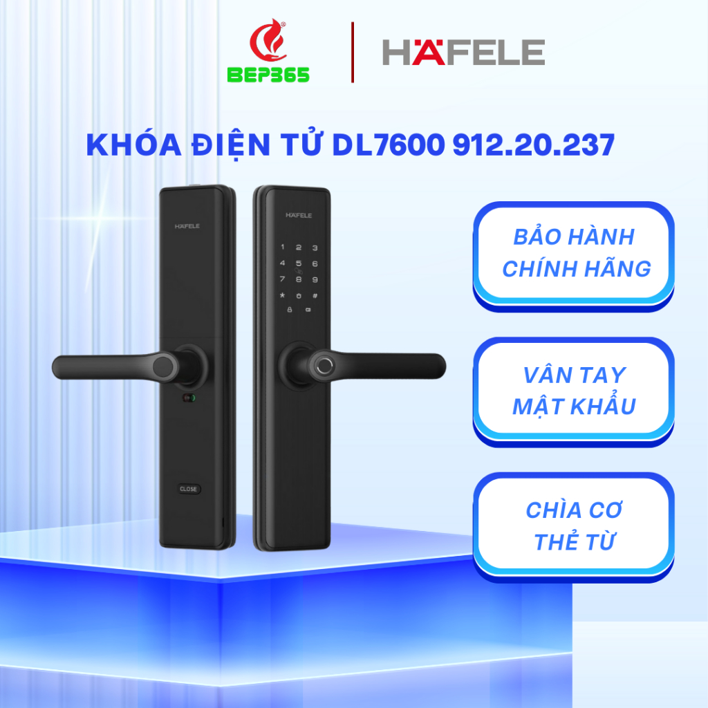 Khóa điện tử Hafele DL7600 Đen Không Pin 912.20.237 - An Toàn, Không Pin, Công Nghệ Hiện Đại