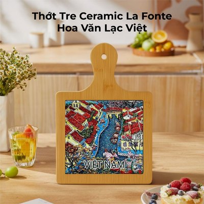 Thớt Tre Ceramic La Fonte Hoa Văn Lạc Việt 18.5cm x 28.5cm - THOT00000390