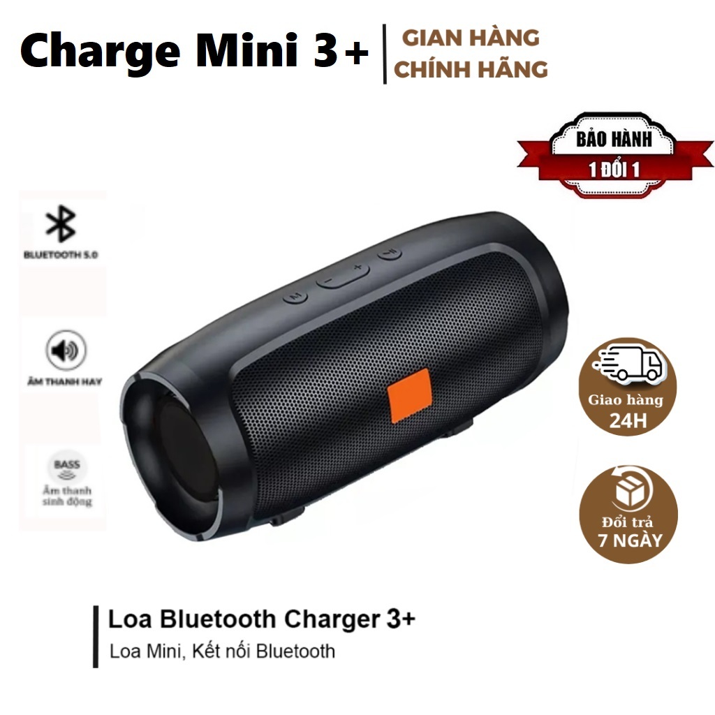 Loa Bluetooth Không Dây Chính Hãng Charger 3 Loa Mini Di Động Nhỏ Stereo Xe Hơi Loa Siêu Trầm Pin Cực Bền