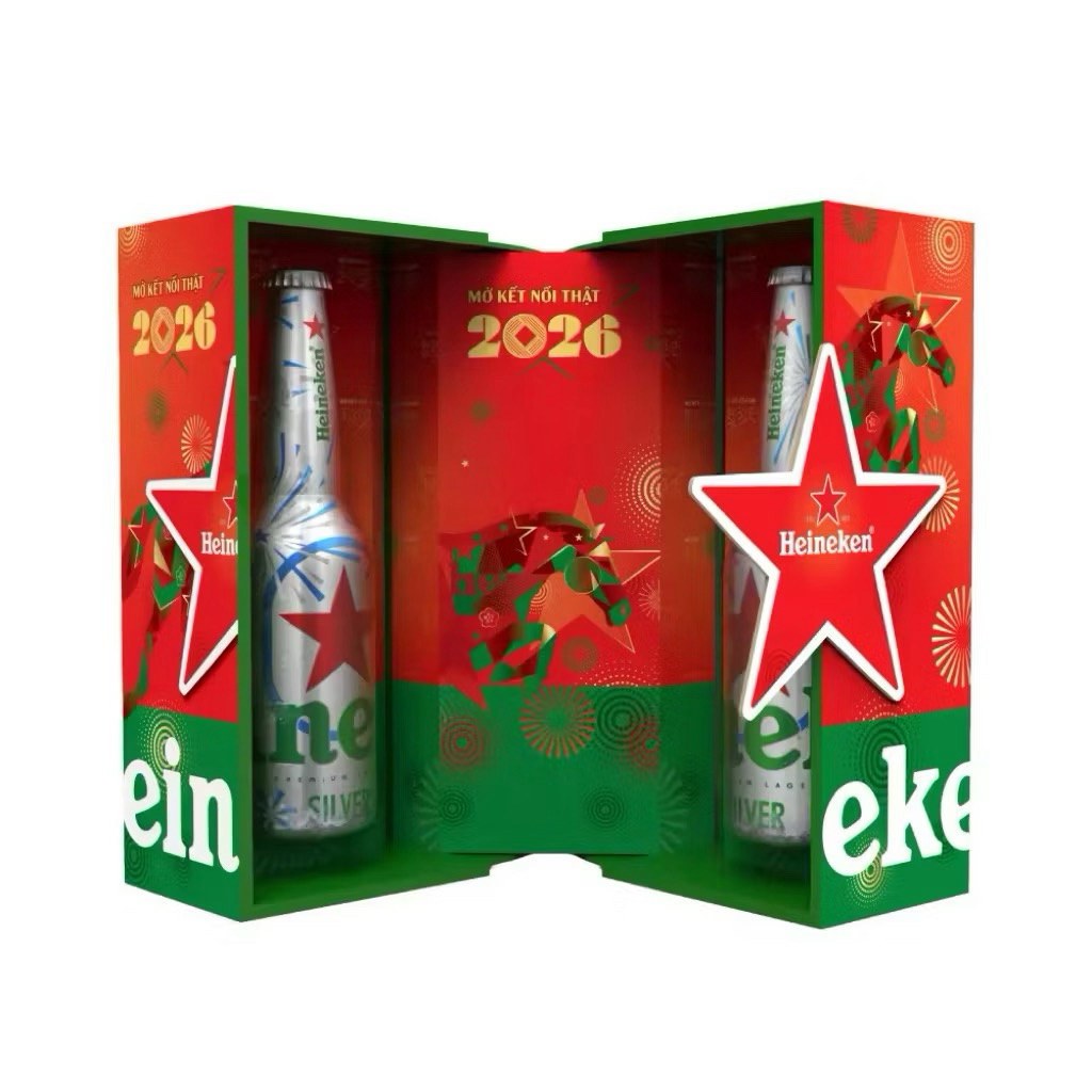 [HOẢ TỐC TPHCM] Hộp quà bia Heineken phiên bản giới hạn tết 2026 | DOUBLES 2SSHOP