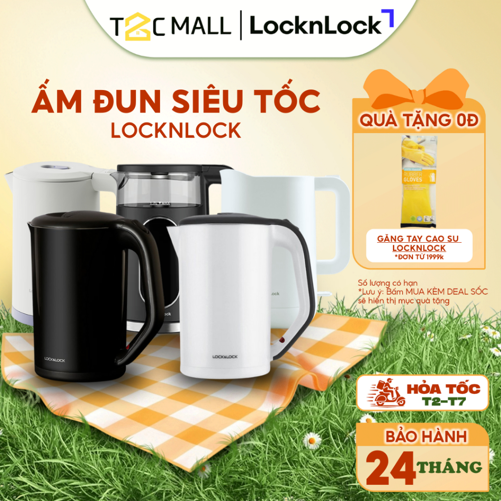 Ấm Đun Siêu Tốc LocknLock 2 Lớp 1.7L EJK738 Hàng Chính Hãng - T2Cmall
