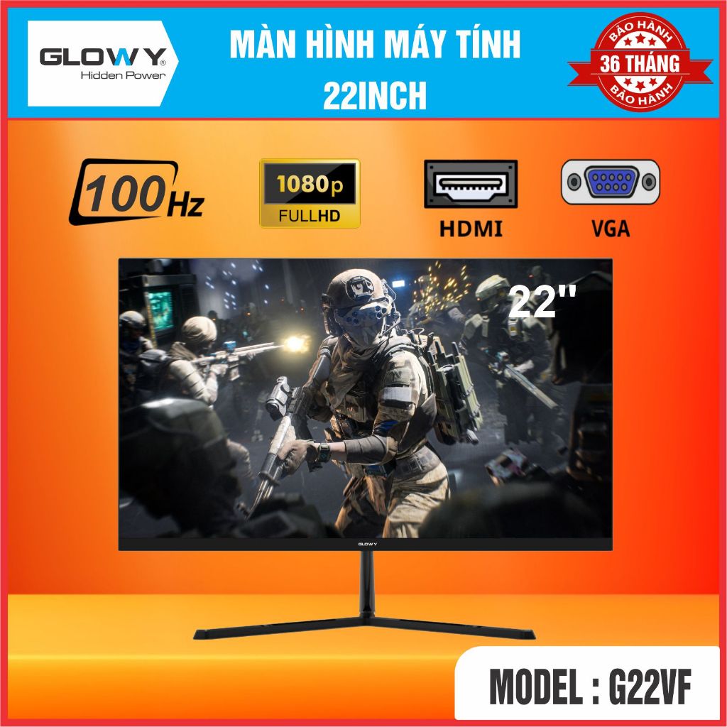 Màn hình PC Glowy G22VF 22" 100Hz | Bảo hành  24 Tháng!!!