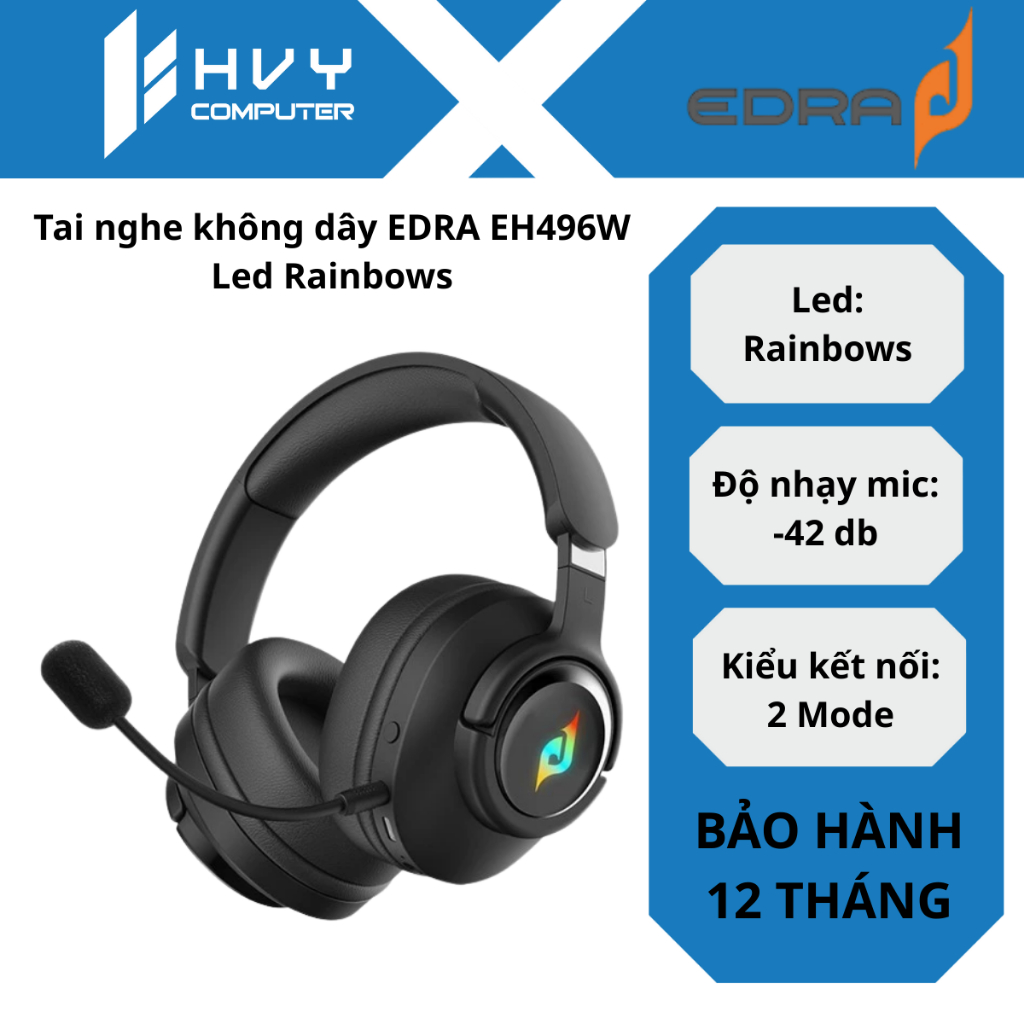 Tai nghe không dây EDRA EH496W Led Rainbows - Hàng chính hãng