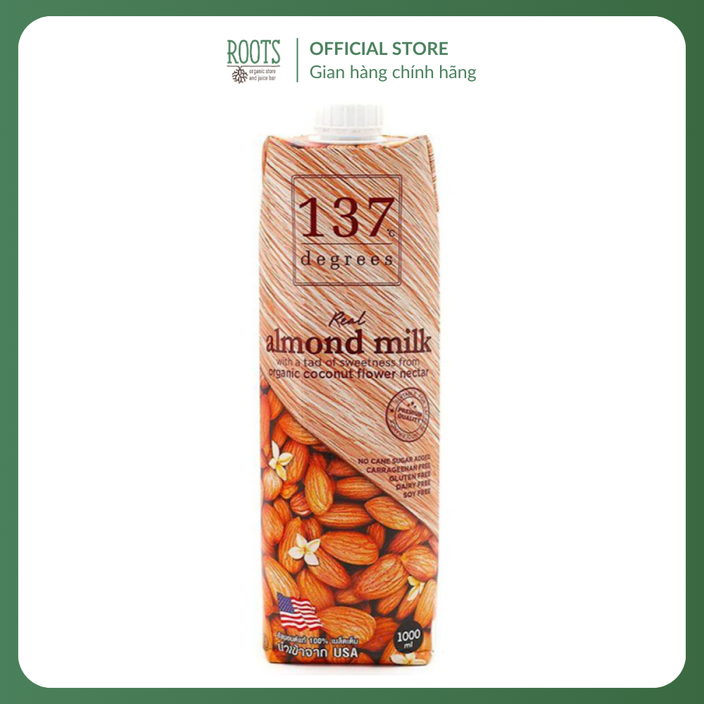 (Ship hỏa tốc) 137 DEGREES - Sữa Hạnh Nhân Mật Dừa, Real Almond Milk with Organic Coconut Flower Nec