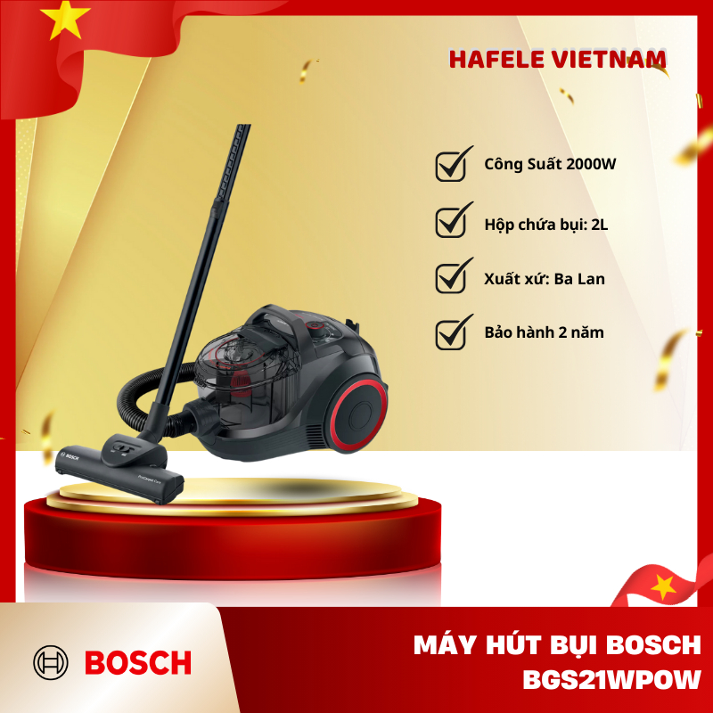 Máy Hút Bụi Bosch BGS21WPOW – Công Suất 2000W Mạnh Mẽ – Làm Sạch Hiệu Quả – FEM