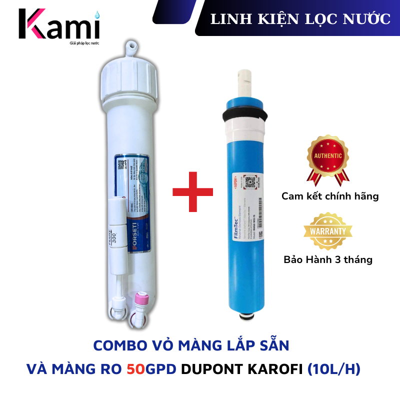 Combo Màng Lọc RO Karofi Chính Hãng Và Vỏ Màng RO Lắp Sẵn Tiện Lợi, Bảo Hành 3 Tháng