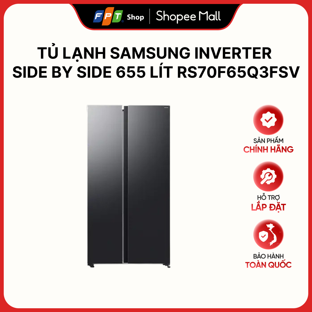 [Hàng chính hãng] Tủ lạnh Samsung Inverter Side By Side 655 lít RS70F65Q3FSV