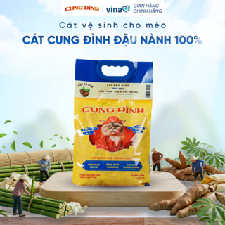 Cát vệ sinh cho mèo Cung Đình Vinapet đậu nành xả toilet siêu vón cục khử mùi ít bụi 6L /2