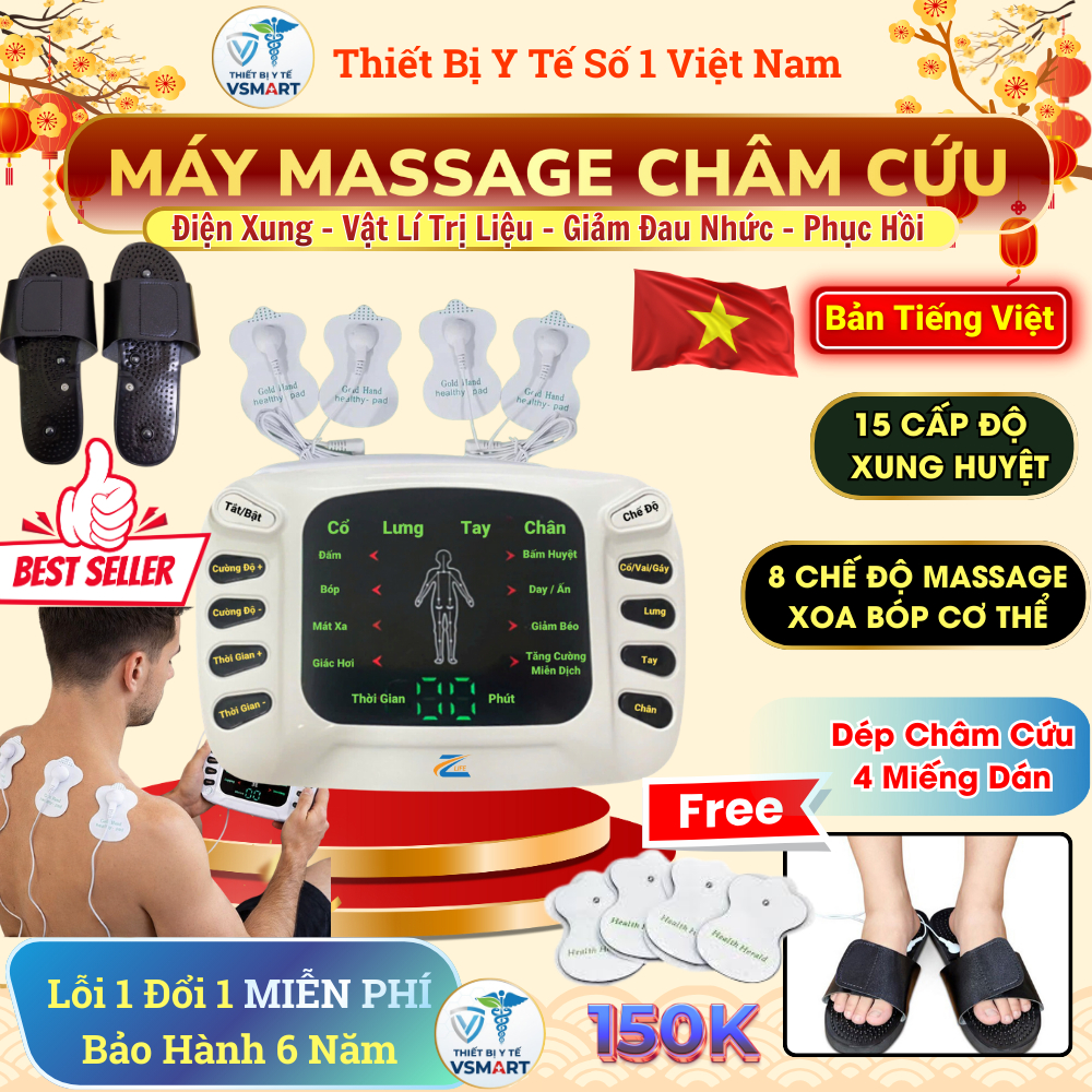 Máy xung điện toàn thân cao cấp YTK 309B, Máy massage xung điện châm cứu giảm đau 8 chế độ massage, 15 cấp cường độ