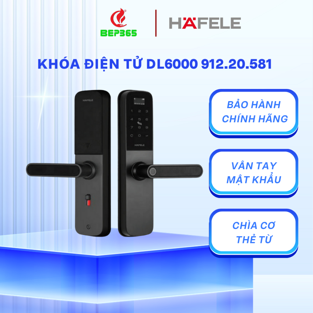 Khóa điện tử Hafele DL6000 912.20.581 - Bảo Mật Cao, Hàng Chính Hãng