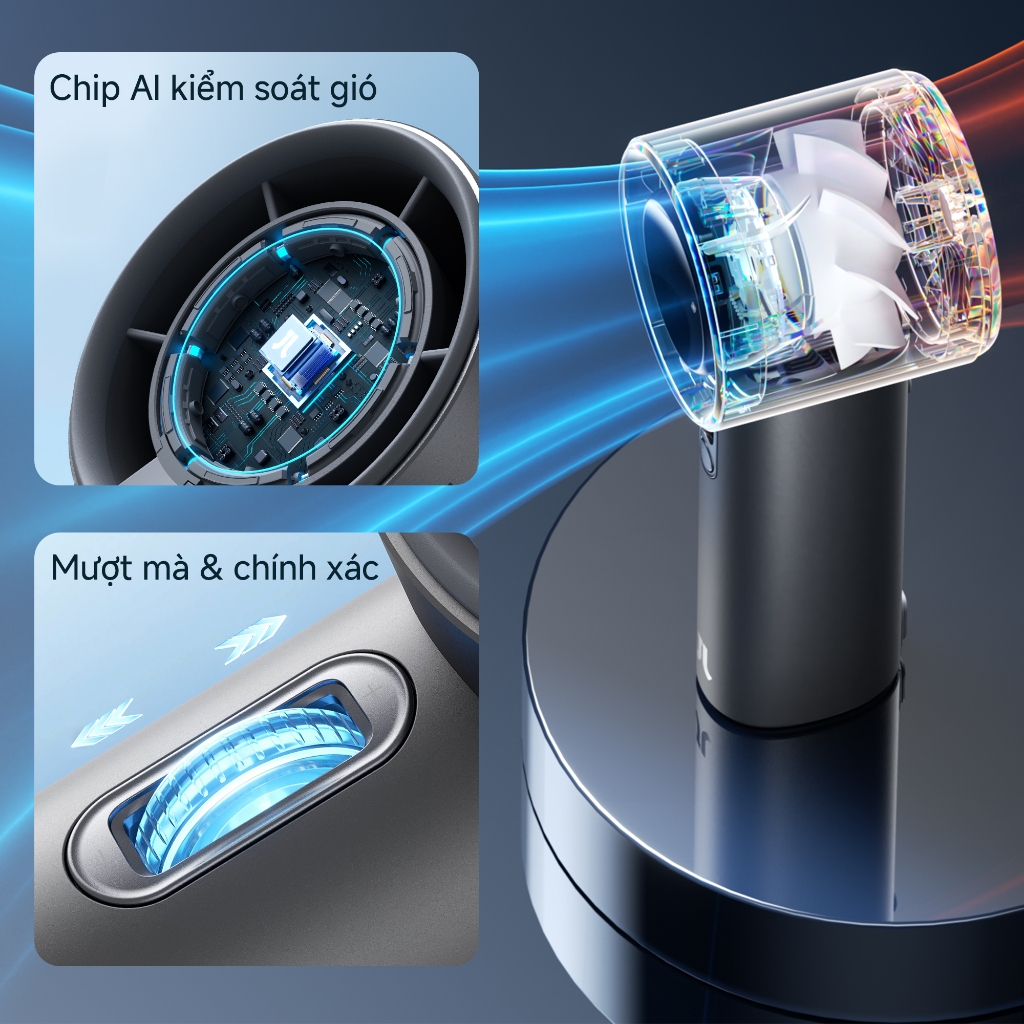 Quạt tay JisuLife Pro1/S siêu nhỏ gọn gió siêu mạnh pin trâu 100 cấp độ điều chỉnh màn hình LED sạc điện để bàn dã ngoại | BigBuy360 - bigbuy360.vn