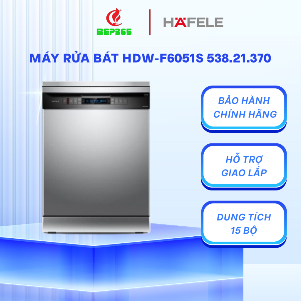 Máy Rửa Chén Độc Lập Hafele HDW-F6051S 538.21.370 - Dung Tích Lớn, Tiết Kiệm Nước