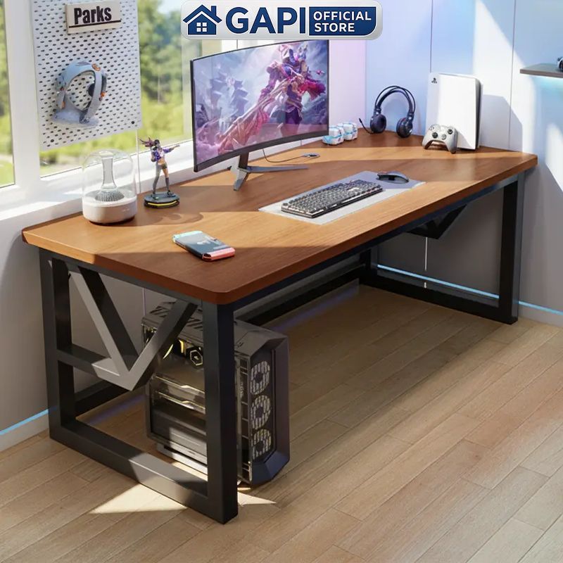( Hỏa tốc ) Bàn làm việc khung sắt mặt gỗ MDF hiện đại chắc chắn thương hiệu GAPI - GM68