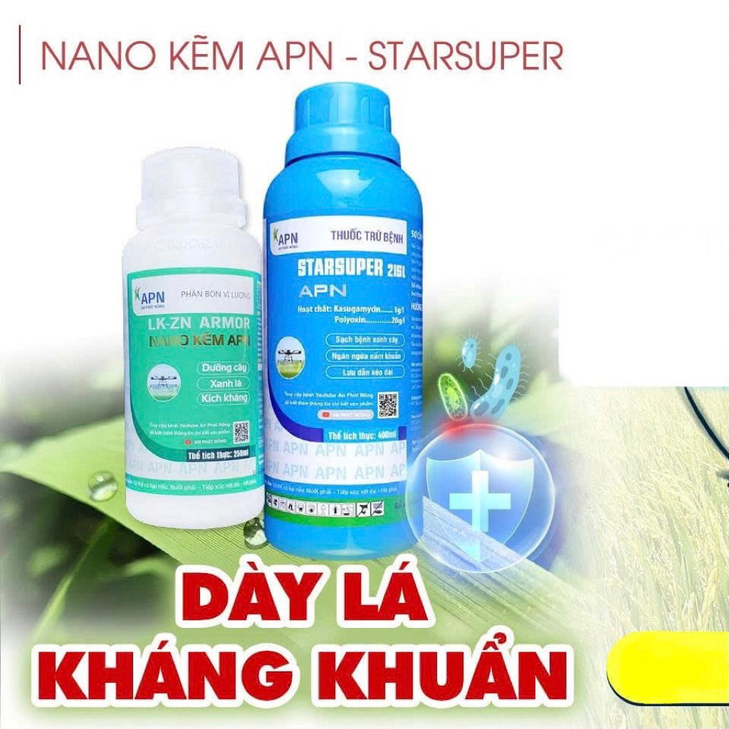 Giải Pháp Kháng Khuẩn, Xanh Dày Lá hiệu STARSUPER và NANO KẼM 700 của APN