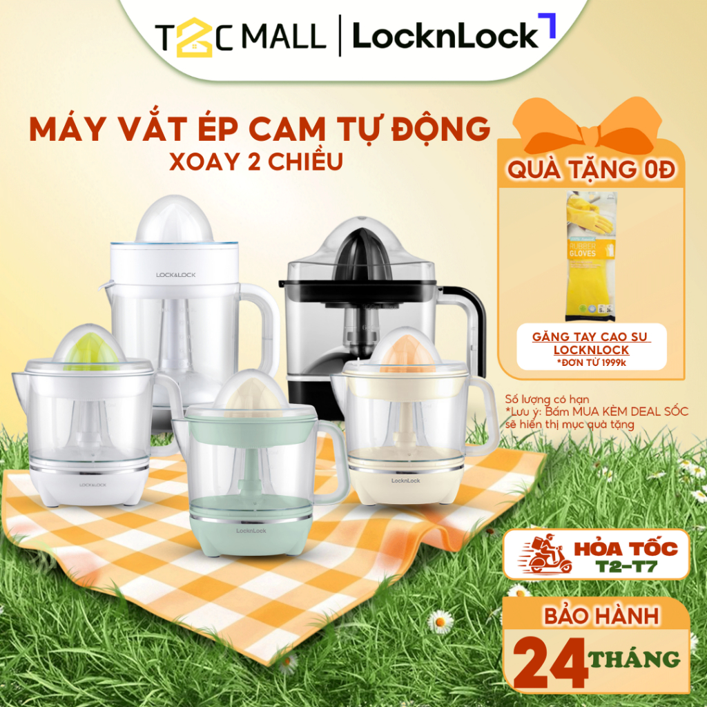 Máy Vắt Ép Cam Tự Động Xoay 2 Chiều LocknLock Chính Hãng 0.7L 40W EJJ231 EJJ244 T2C Mall