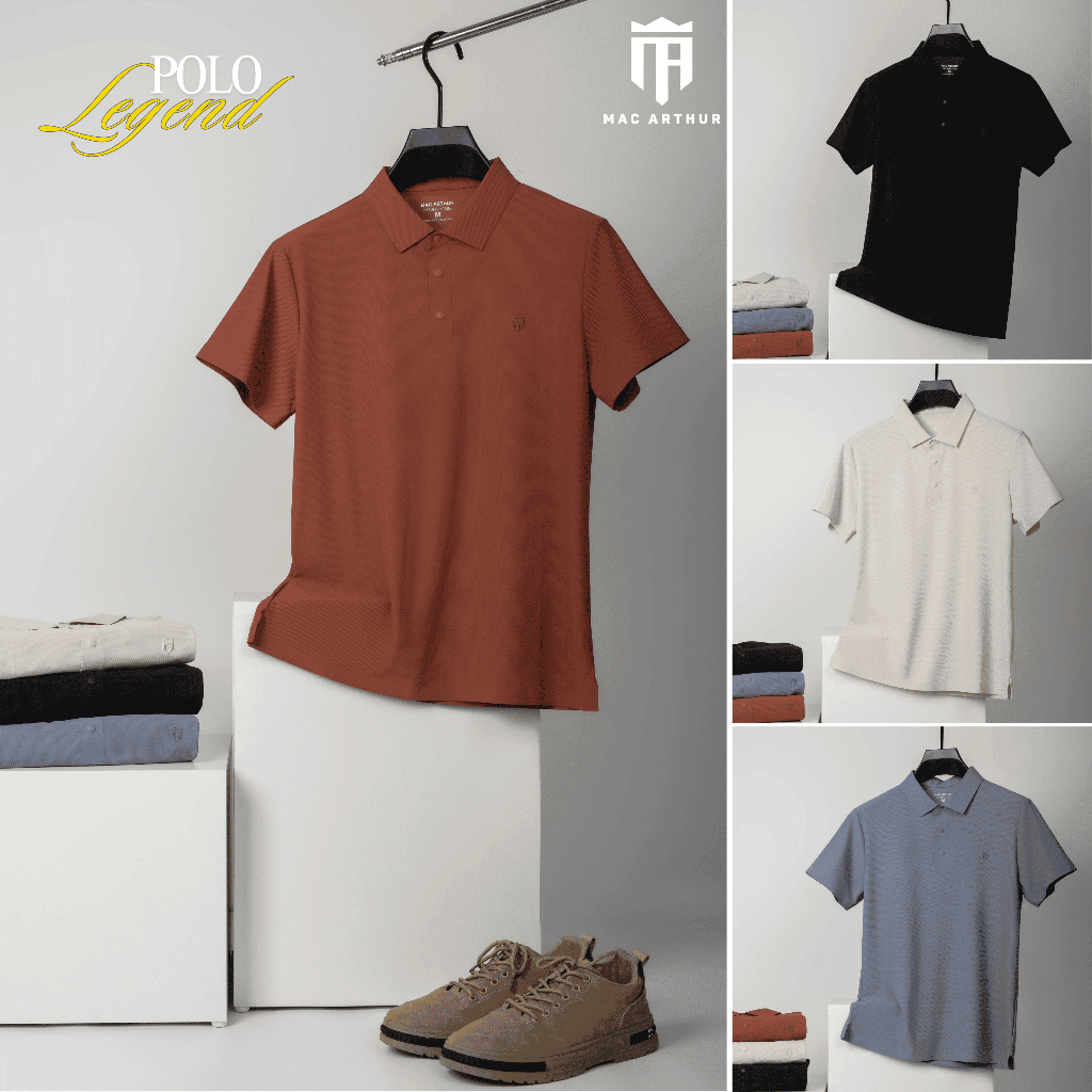 Áo Polo Nam MAC ARTHUR LEGEND – Thoáng Mát, Không Nhăn, Form Ôm Vừa, Trẻ Trung Lịch Sự PLG