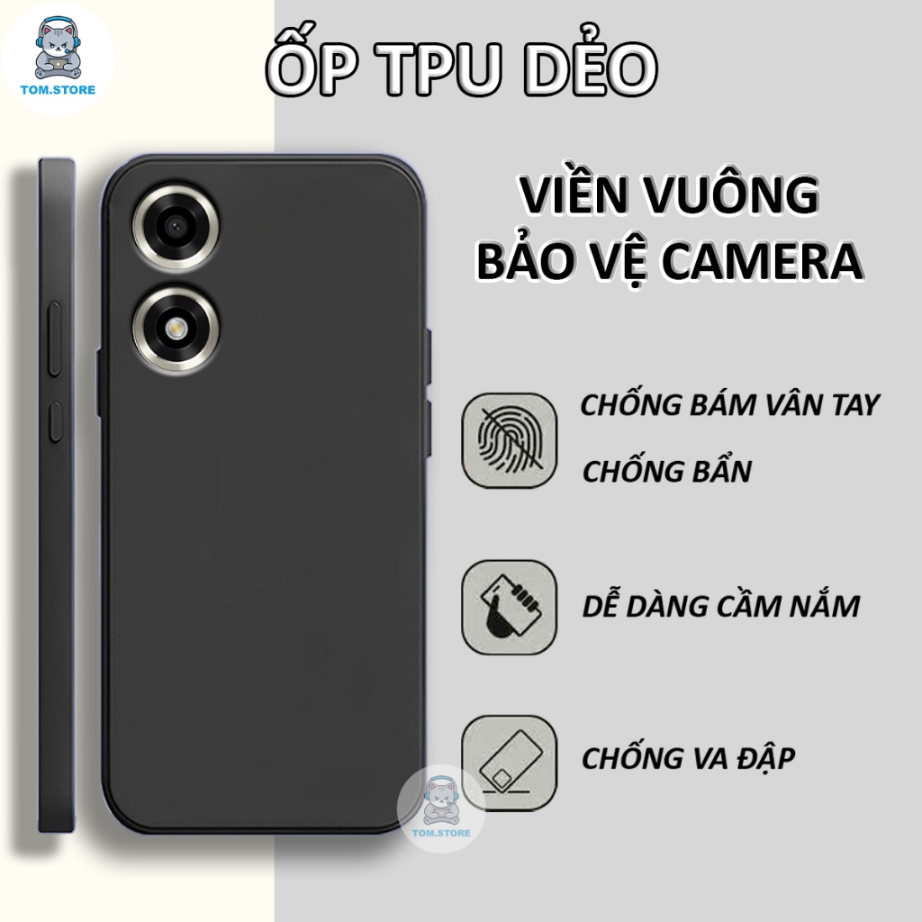 Ốp lưng Oppo A2X 5G / A2M 5G / A2 5G cạnh viền vuông bảo vệ camera