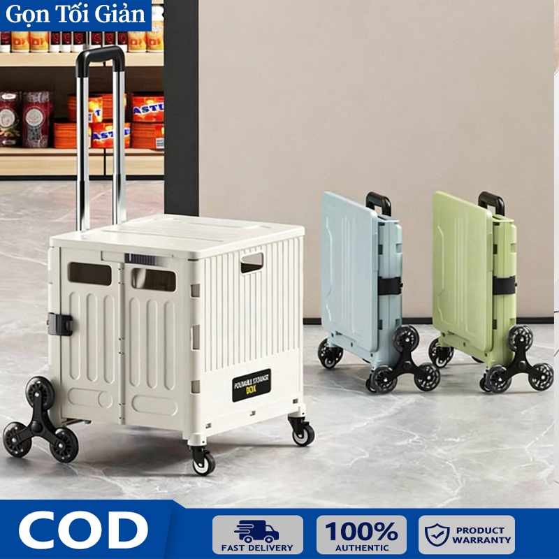 Xe Kéo Chở Đồ Siêu Thị Gấp Gọn Xe Kéo Đi Chợ , Đi Du Lịch Gấp Gọn Hình Có thể gấp gọn đa năng