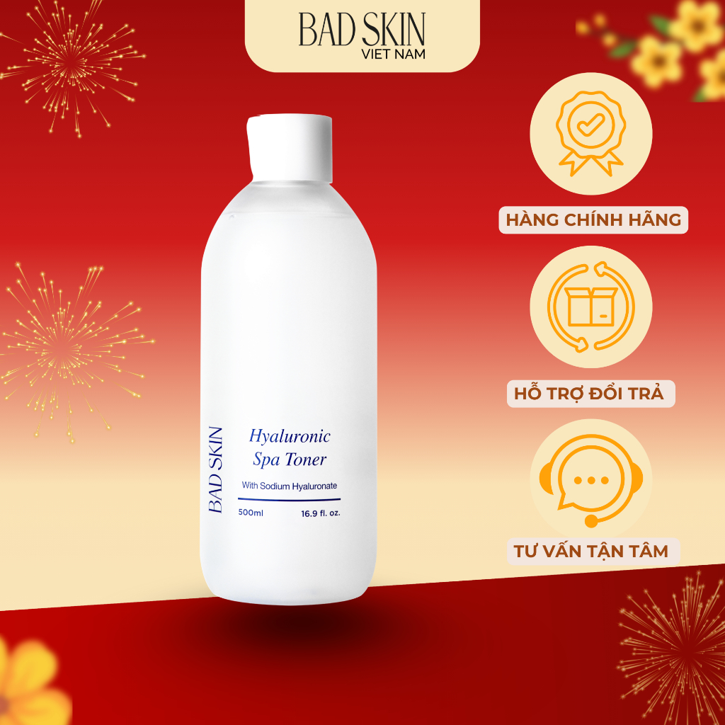 Nước hoa hồng Toner Onsen Badskin Hyaluronic Spa Toner 500ml