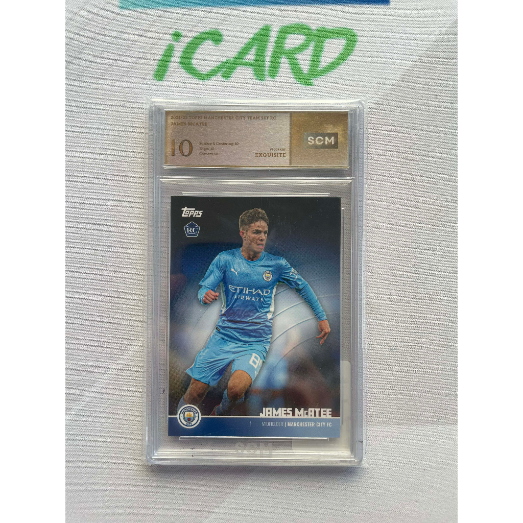 Thẻ bóng đá N217 James McAtee Manchester City FC RC Slab SCM 10 Topps Manchester City team set 2021/
