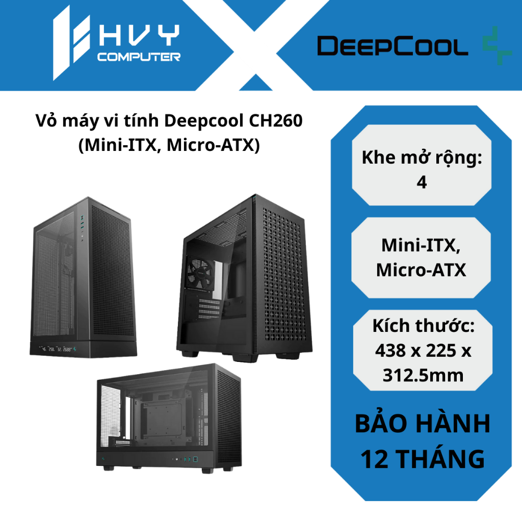 Vỏ máy vi tính Deepcool CH260 (Mini-ITX, Micro-ATX) - Hàng chính hãng