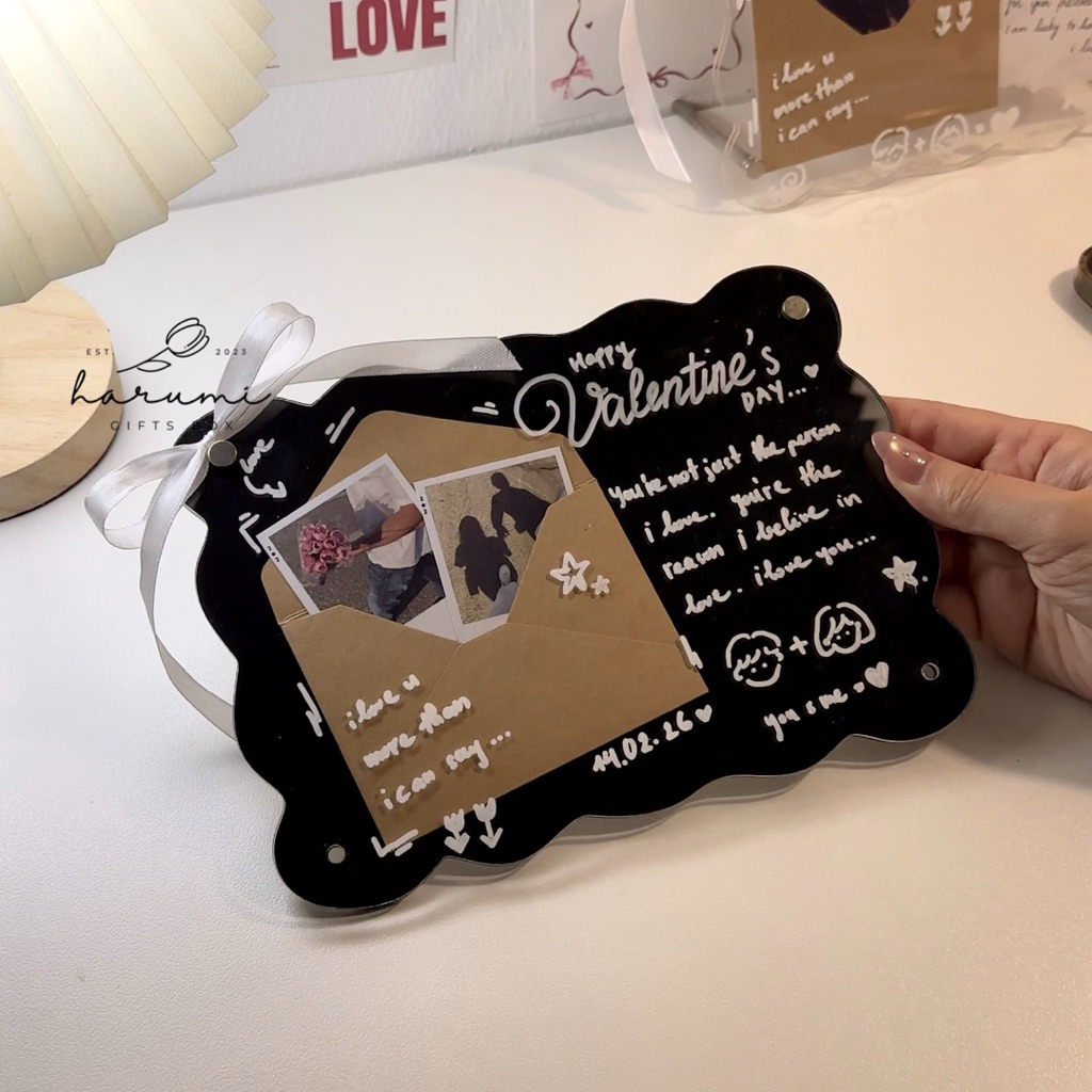 Set Tự Làm Quà Tặng Người Yêu – Khung Mica Kèm Phong Thư, Quà Sinh Nhật Valentine Harumi Gifts Box