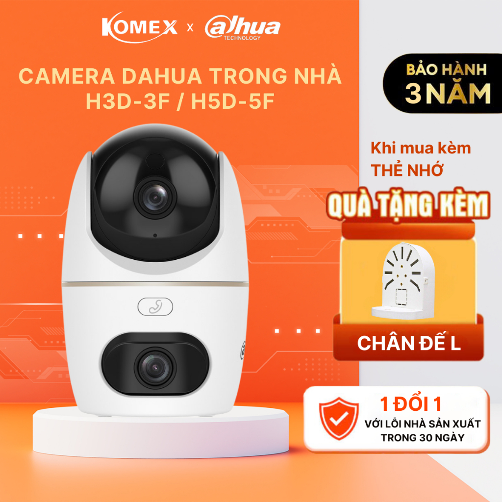 Camera Wifi DAHUA 2 Mắt HERO DUAL D1 H3D -3F 6MP/  H5D -5F 10MP, Đàm Thoại 2 Chiều