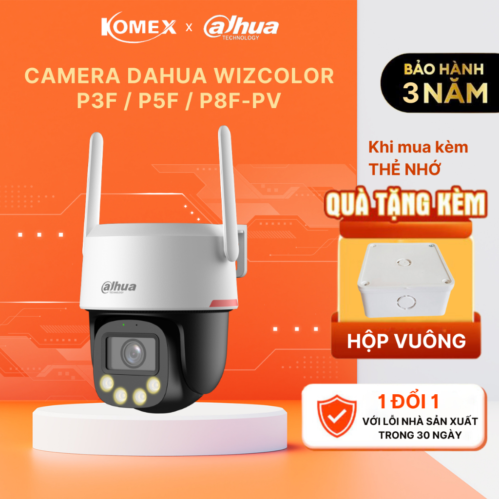 Camera PT WiFi Wizcolor Dahua P3F-PV / P5F-PV / P8F-PV hình ảnh vượt trội ban đêm cũng như ban ngày
