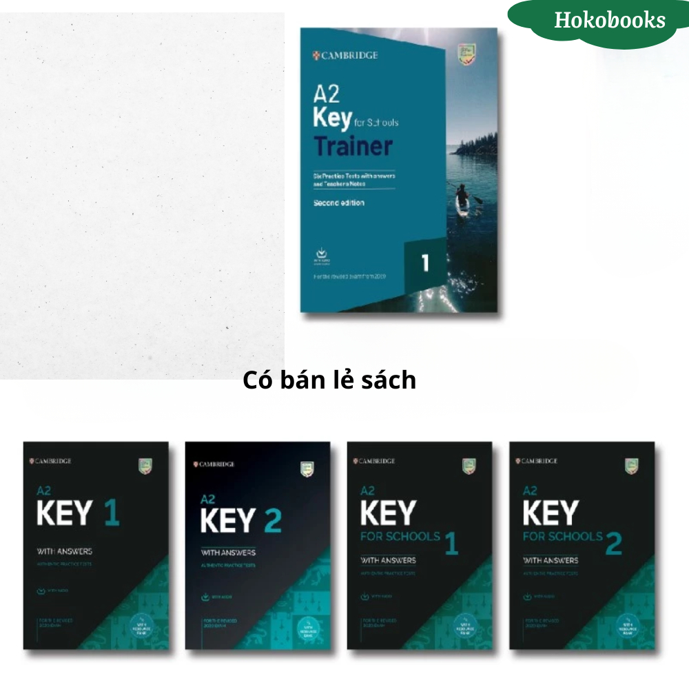 Sách - 5 cuốn in Luyện KET 2020 - A2 KEY 1,2 - A2 KEY for Schools 1,2 - Trainer 1 - tặng audio mp3