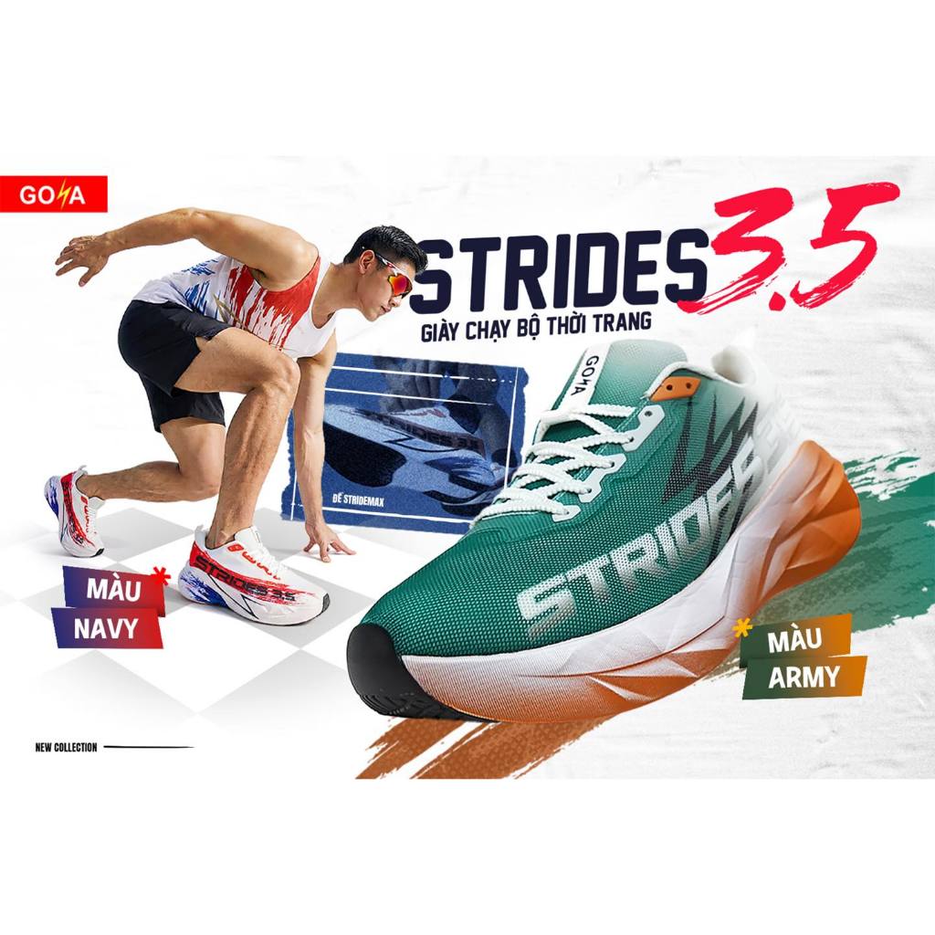 [Bản Nâng Cấp] Giày Thể Thao Chạy Bộ Nam Nữ GOYA STRIDES 3.5 Năm 2026 2- Êm Ái Vượt Trội, Thoáng Khí | BigBuy360 - bigbuy360.vn