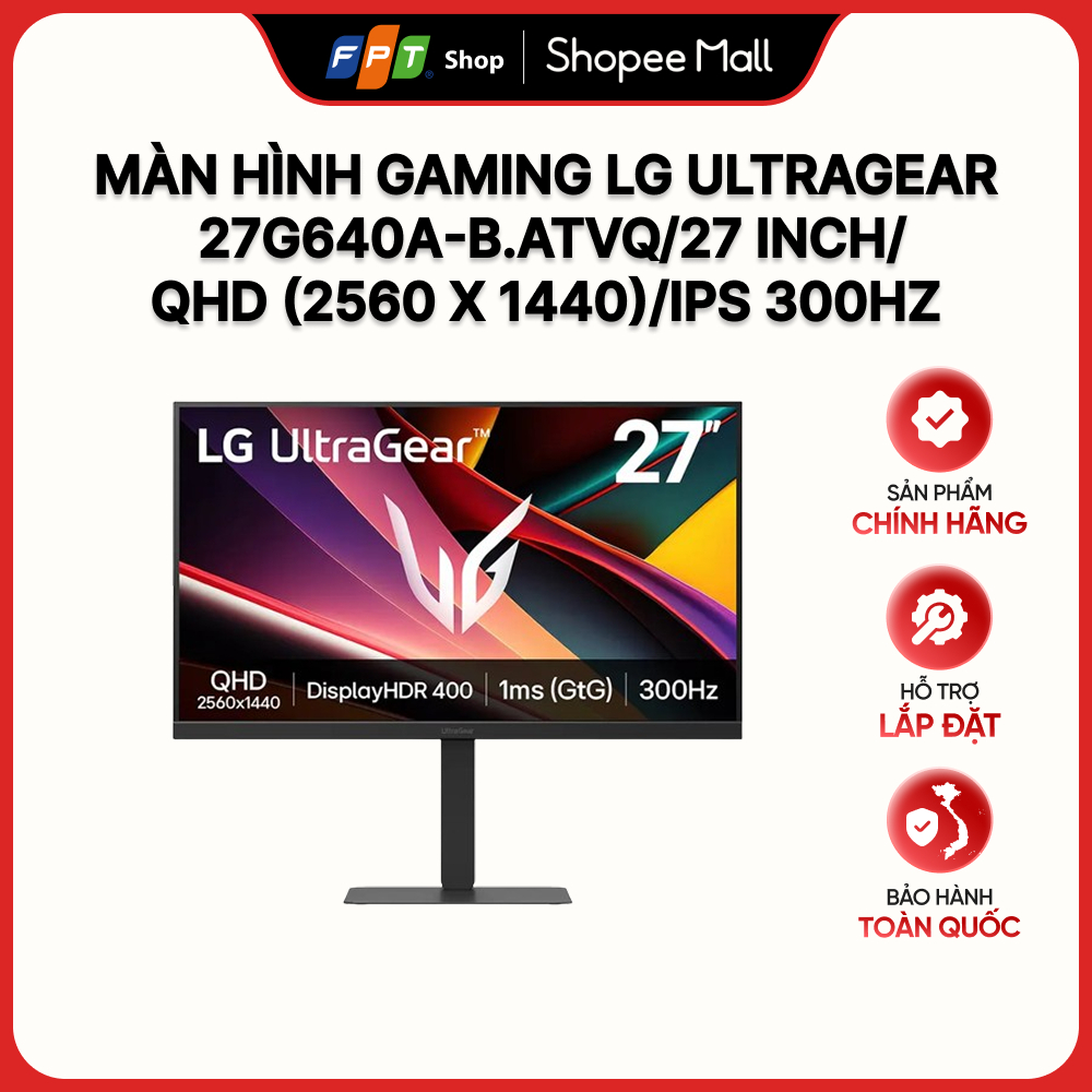 [Hàng chính hãng] Màn hình Gaming LG UltraGear 27G640A-B.ATVQ/27 inch/QHD (2560 x 1440)/IPS 300Hz