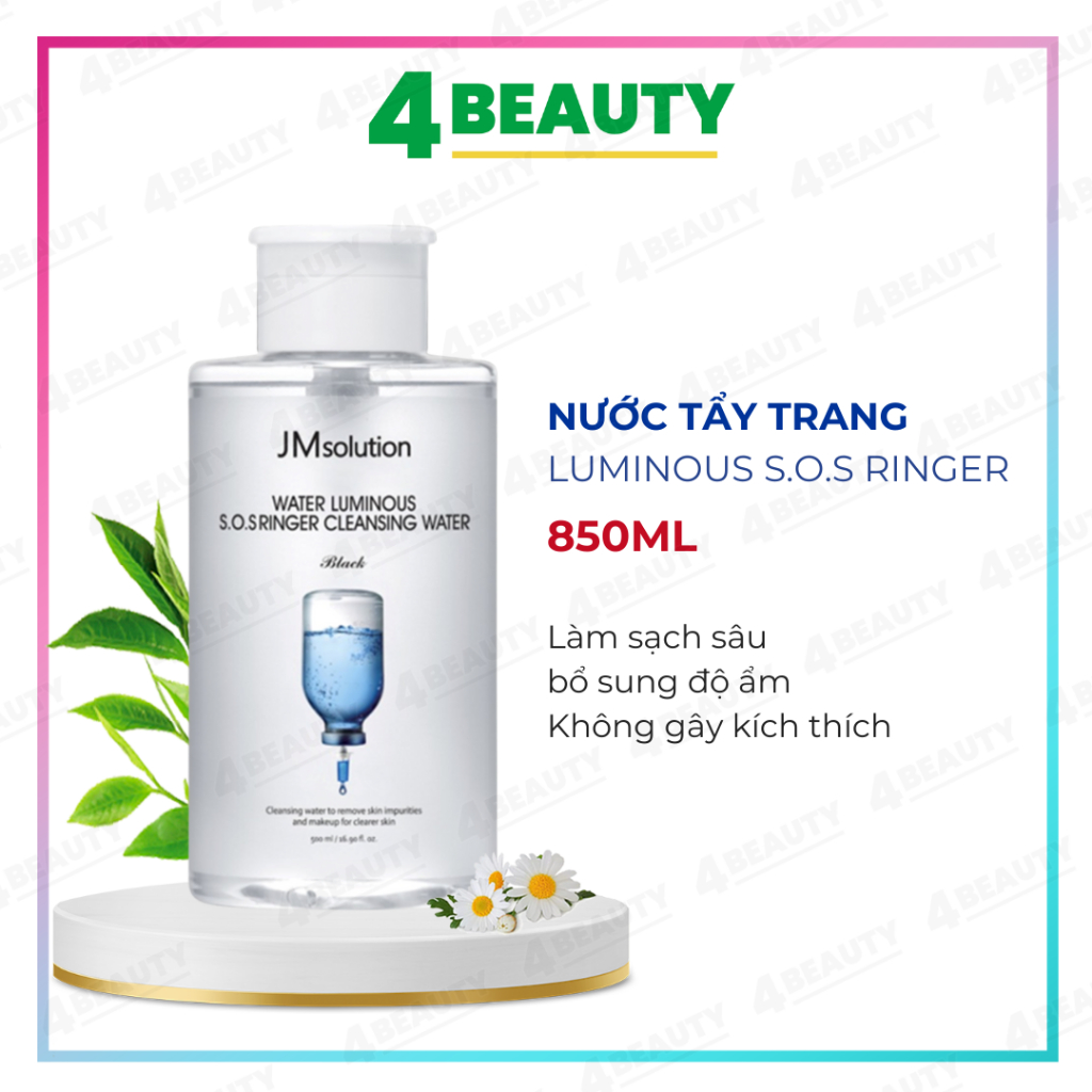 850ml - JMSolution Nước Tẩy Trang JM Water Luminous S.O.S Ringer Cleansing Water