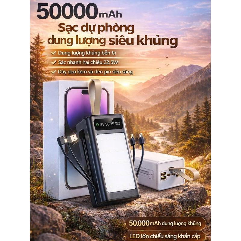 F15 120000mAh dung lượng lớn pin dự phòng sạc kho báu nhiều cáp sạc và phích cắm phù hợp với các dòn