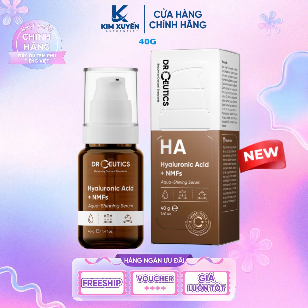 [HA + NMFs] Serum dưỡng ẩm Dr Ceutics HA Hyaluronic Serum + NMFs 40G